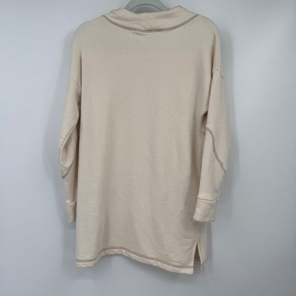Soft Surroundings Mock-Neck Knit Pullover Sweater Tunic Cream size Medium Ivory - Picture 7 of 9